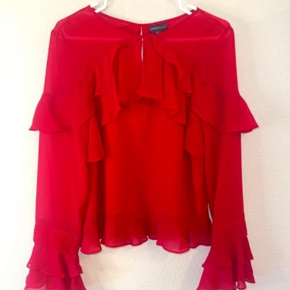 Amaryllis Ruffle Blouse -‎ Small